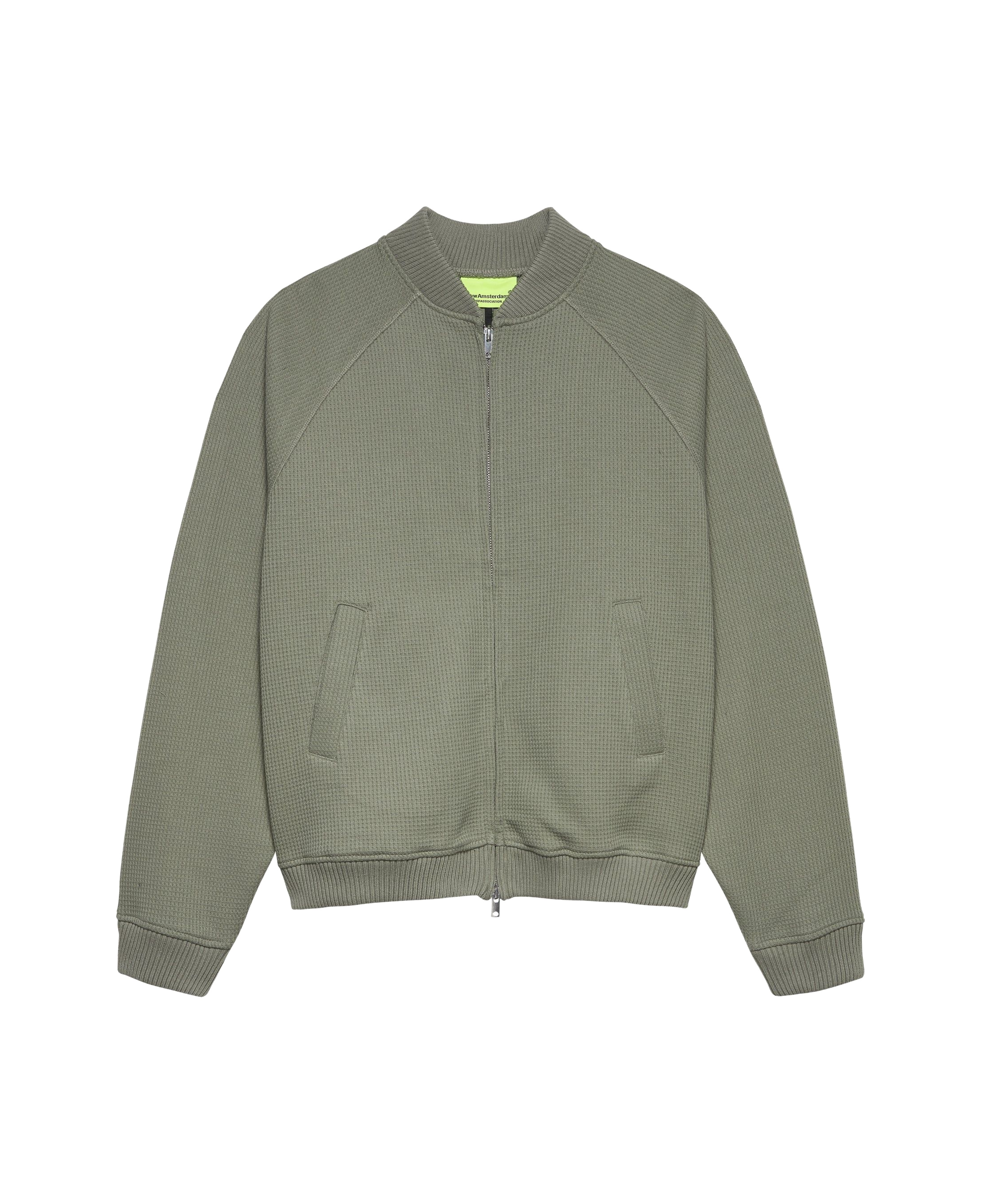 Chaqueta New Amsterdam Waffle Zip Up Sea Grass vista frontal
