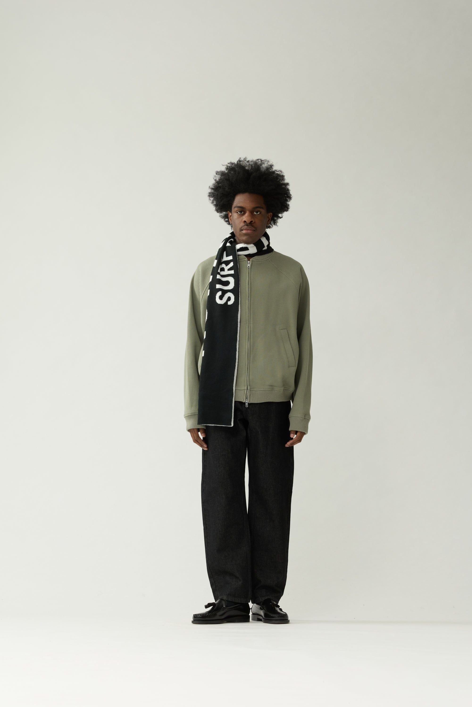 Chaqueta New Amsterdam Waffle Zip Up Sea Grass puesta