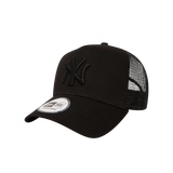 NEW ERA – New York Yankees – Saubere schwarze Trucker-Kappe mit E-Frame