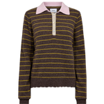 Jersey NÜMPH Lucinda Stripe Black Coffee – flat oficial transparente