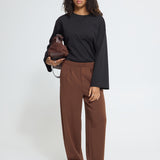 Pantalones ICHI Ihnaida Chicory Coffee - ECRU