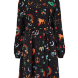 Vestido SUGARHILL Oksana Mini Black, Zodiac Rainbow Skies