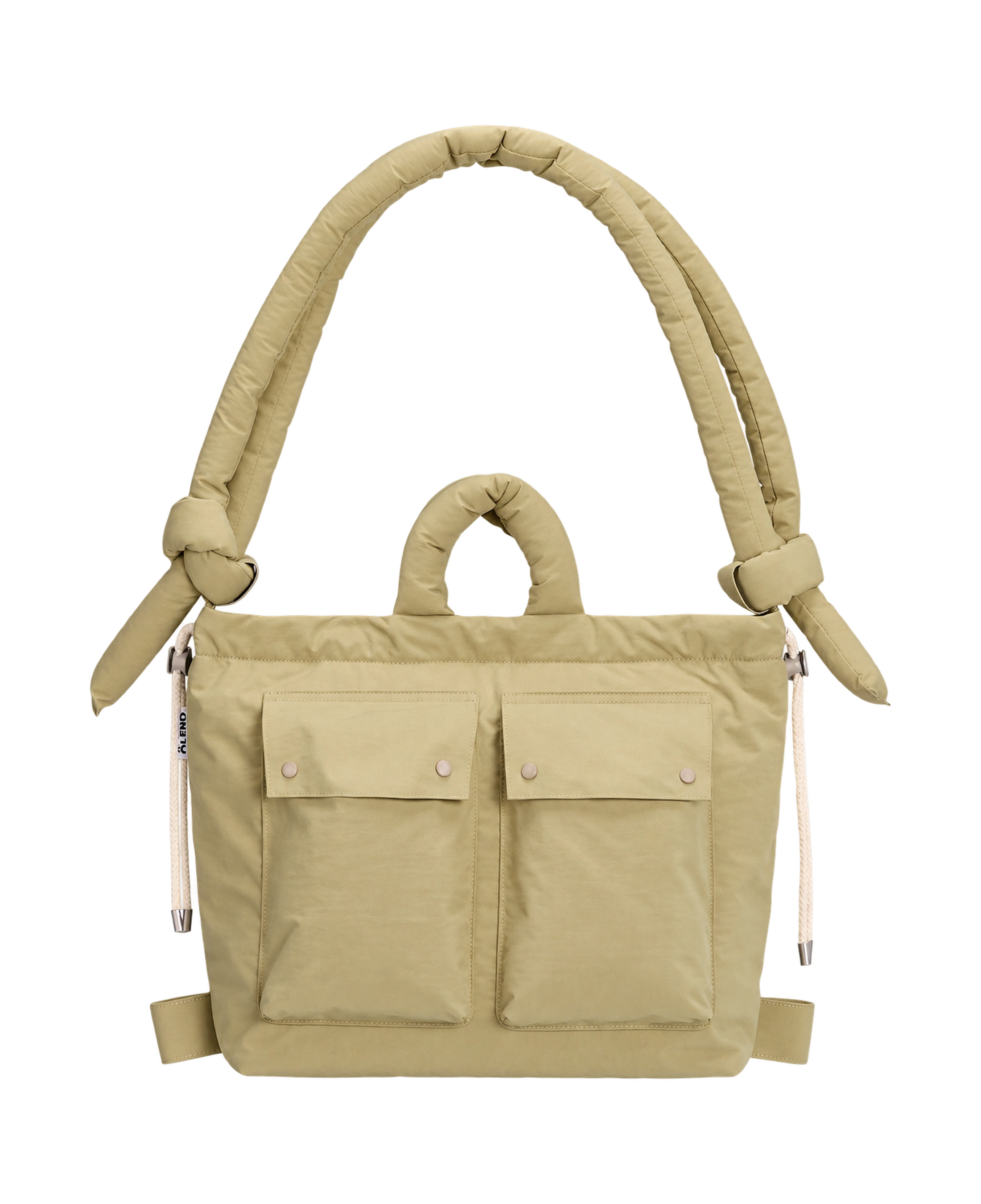 Bolso mochila ÖLEND Rain Ona Olive en verde oliva, flat frontal