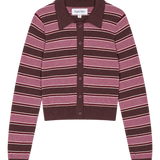 Cárdigan ORGANIC BASICS True Knit Fluffy Polo Sugar Plum Stripe