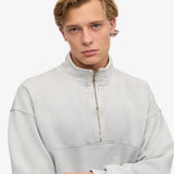 Sudadera COLORFUL STANDARD Unisex Quarter Zip Orgánica Faded Grey