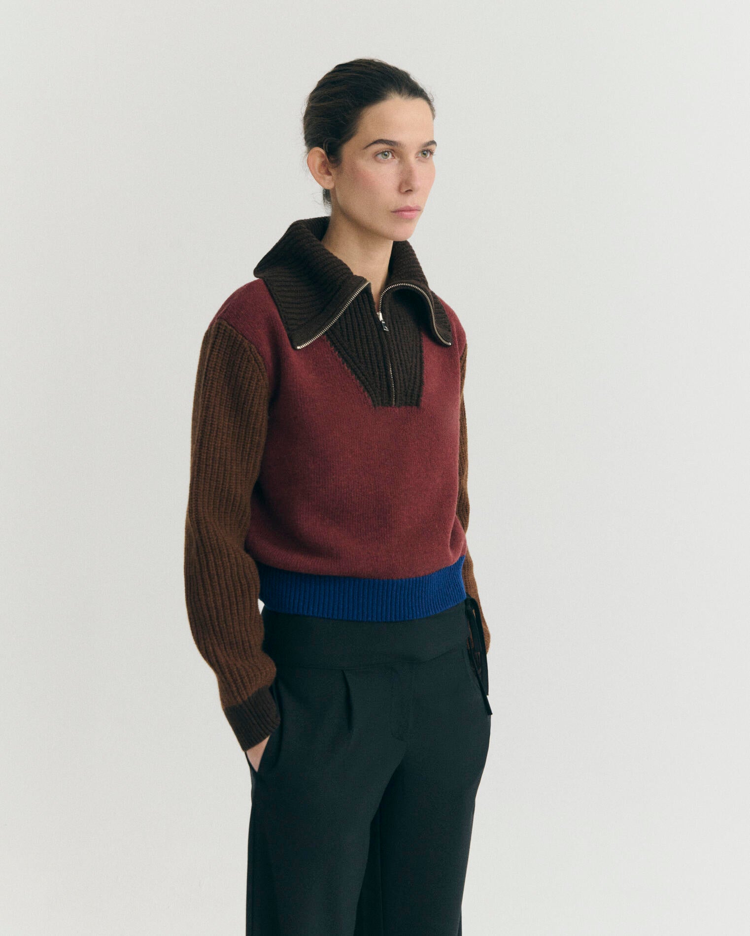 BROWN BLOCK TANIT KNITTED SWEATER