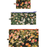 Pack de 3 Neceseres Baggu Flat Pouch Set Photo Florals - ECRU