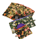 Pack de 3 Neceseres Baggu Flat Pouch Set Photo Florals - ECRU