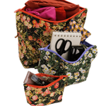 Pack de 3 Neceseres Baggu Go Pouch Set Photo Florals - ECRU