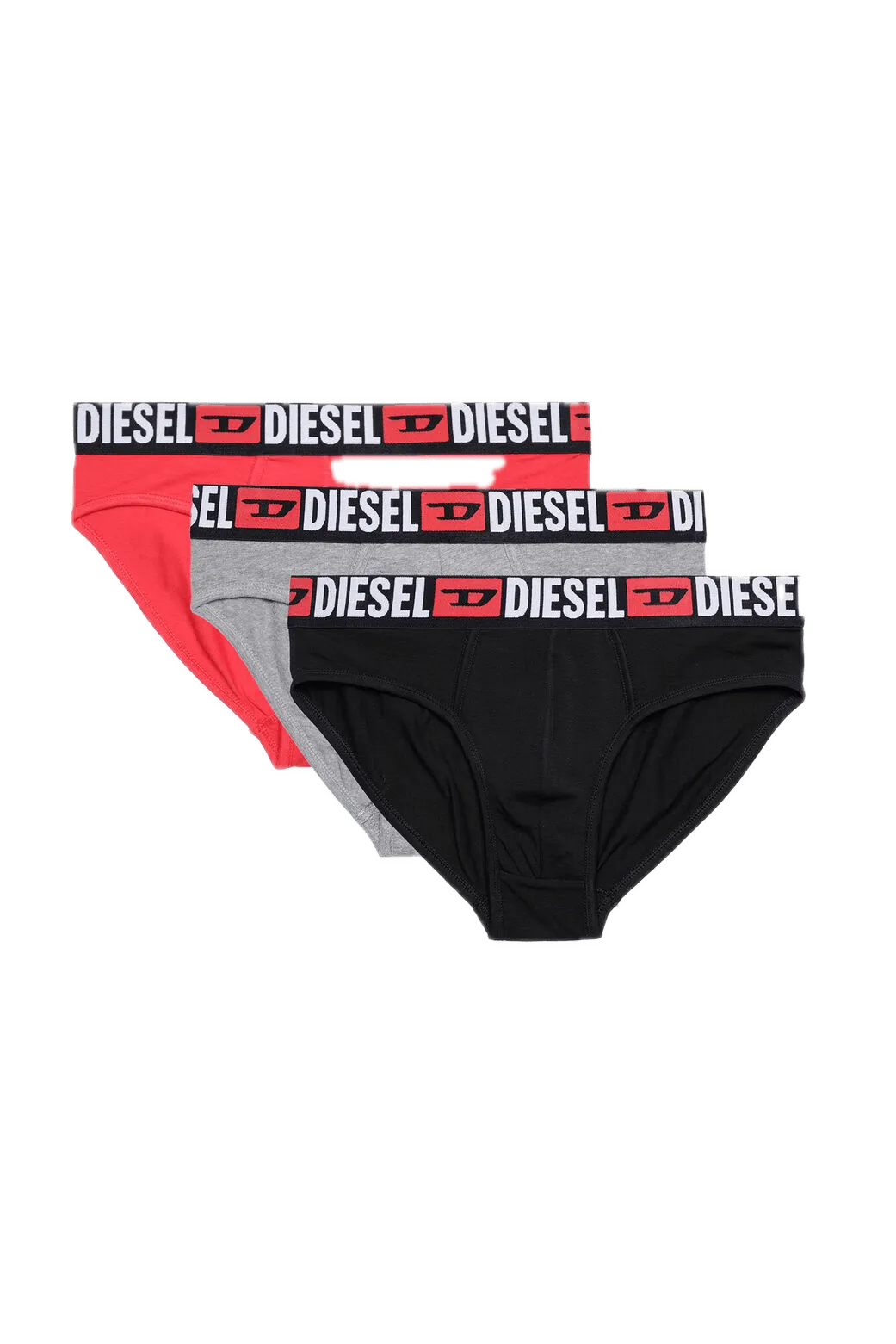 Pack de Tres Calzoncillos Diesel Slip Negro/Gris/Rojo - ECRU
