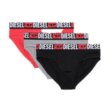 Pack de Tres Calzoncillos Diesel Slip Negro/Gris/Rojo - ECRU