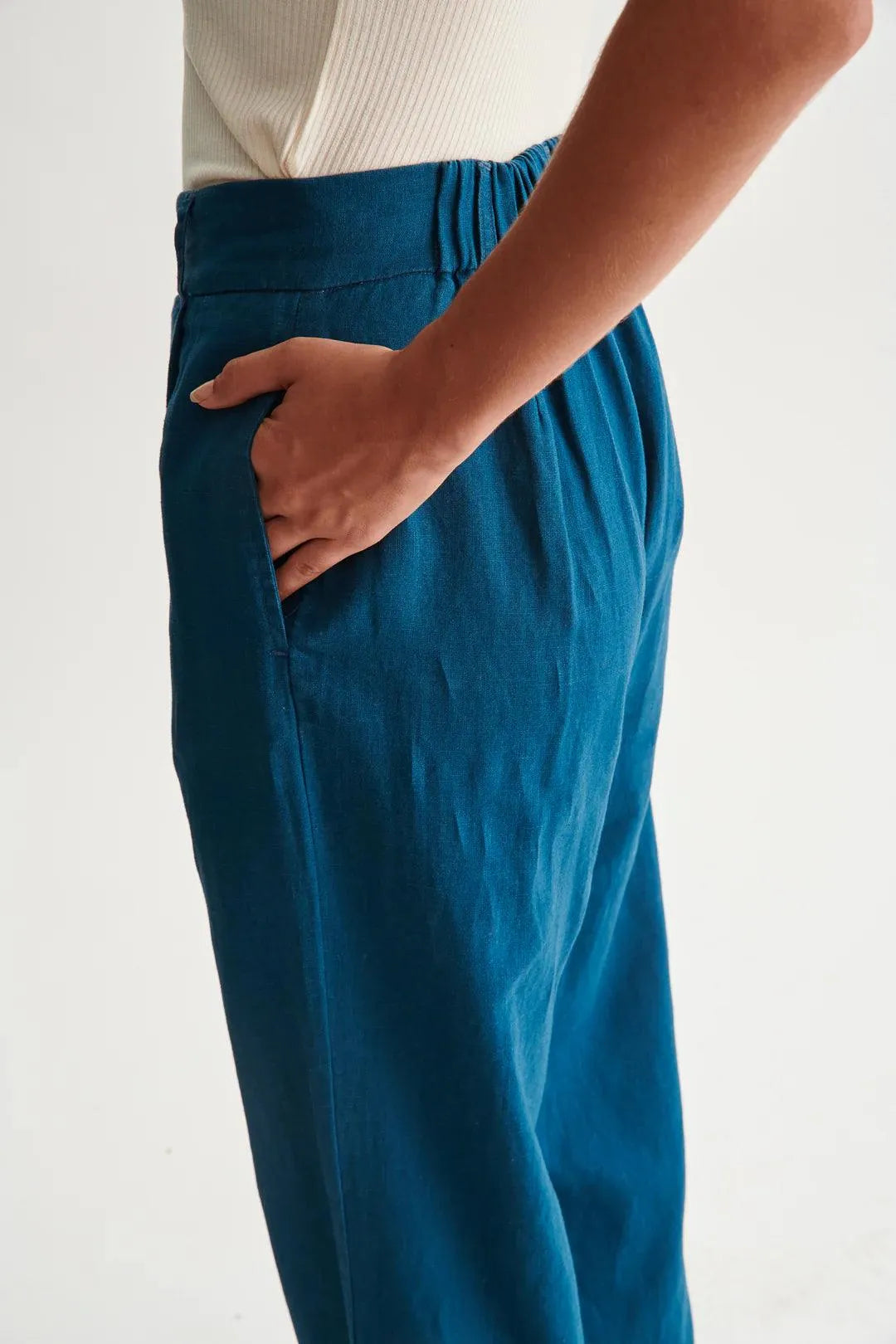 Pantalón 24colours Azul 60805 - ECRU