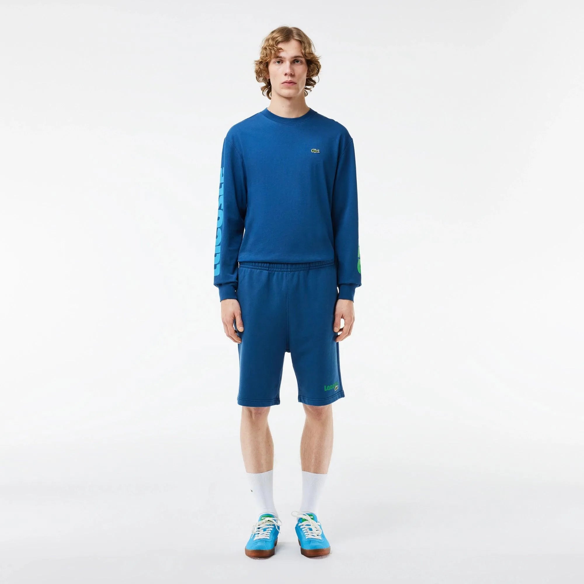 Pantalón Corto LACOSTE Jogger Efecto Lavado Azul - ECRU