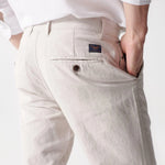 Pantalón de Hombre Salsa de Lino Corte Slim - ECRU