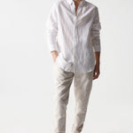 Pantalón de Hombre Salsa de Lino Corte Slim - ECRU