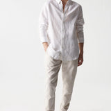 Pantalón de Hombre Salsa de Lino Corte Slim - ECRU
