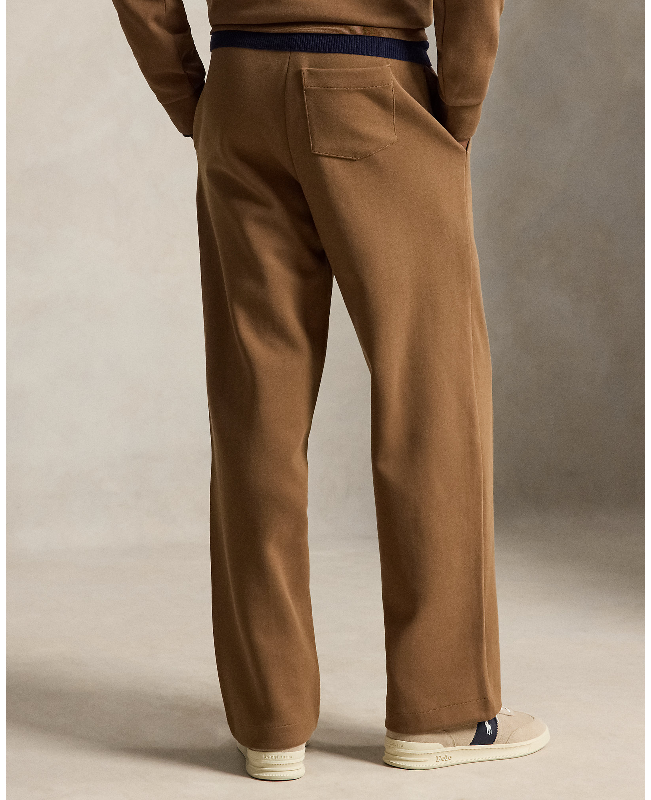Pantalón Polo Ralph Lauren Wide-Leg Double-Knit Marrón — vista posterior