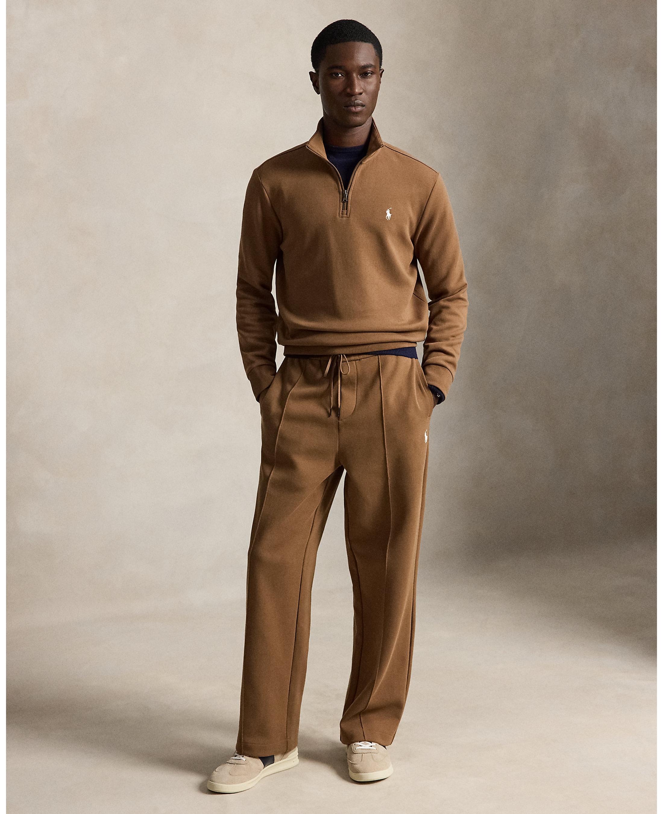 Pantalón Polo Ralph Lauren Wide-Leg Double-Knit Marrón — detalle y vista 3