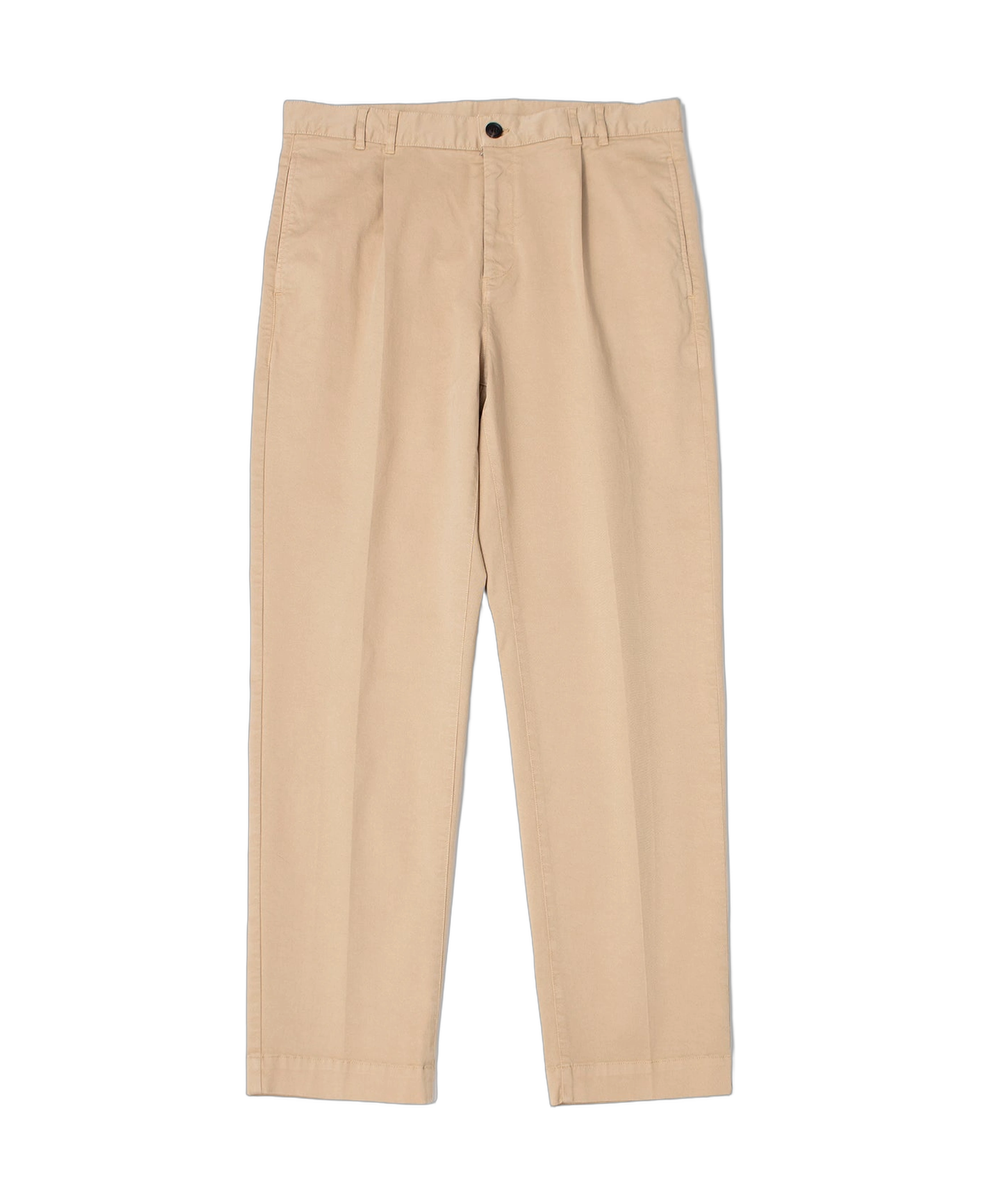 Pantalón EDMMOND STUDIOS Alan Pant Plain Tan — vista frontal, fondo transparente