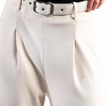 Pantalón Lili Sidonio Largo Tipo Cullote con Cinturón - ECRU