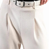 Pantalón Lili Sidonio Largo Tipo Cullote con Cinturón - ECRU