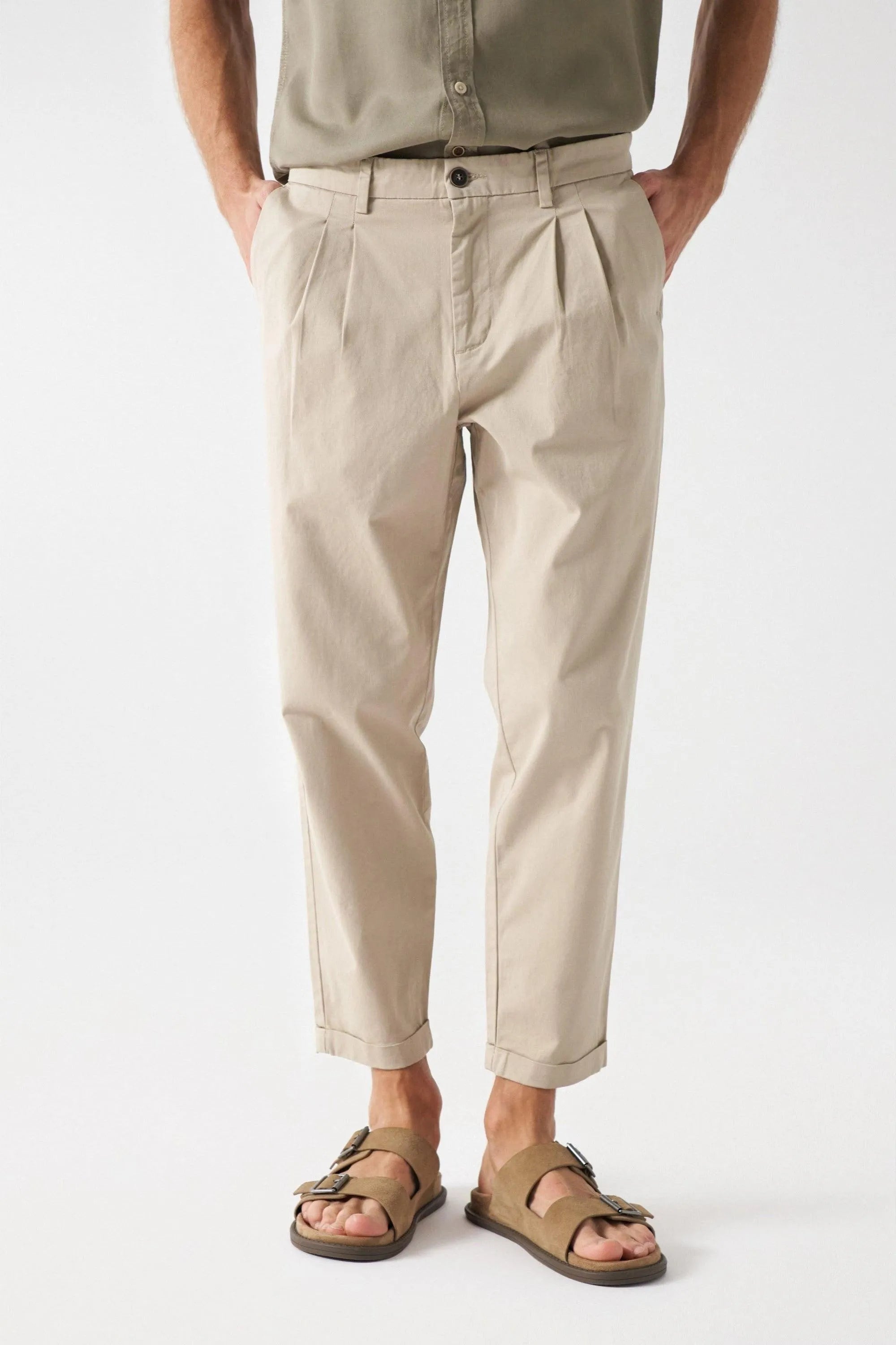 Pantalón Salsa Chino Corte Straight - ECRU