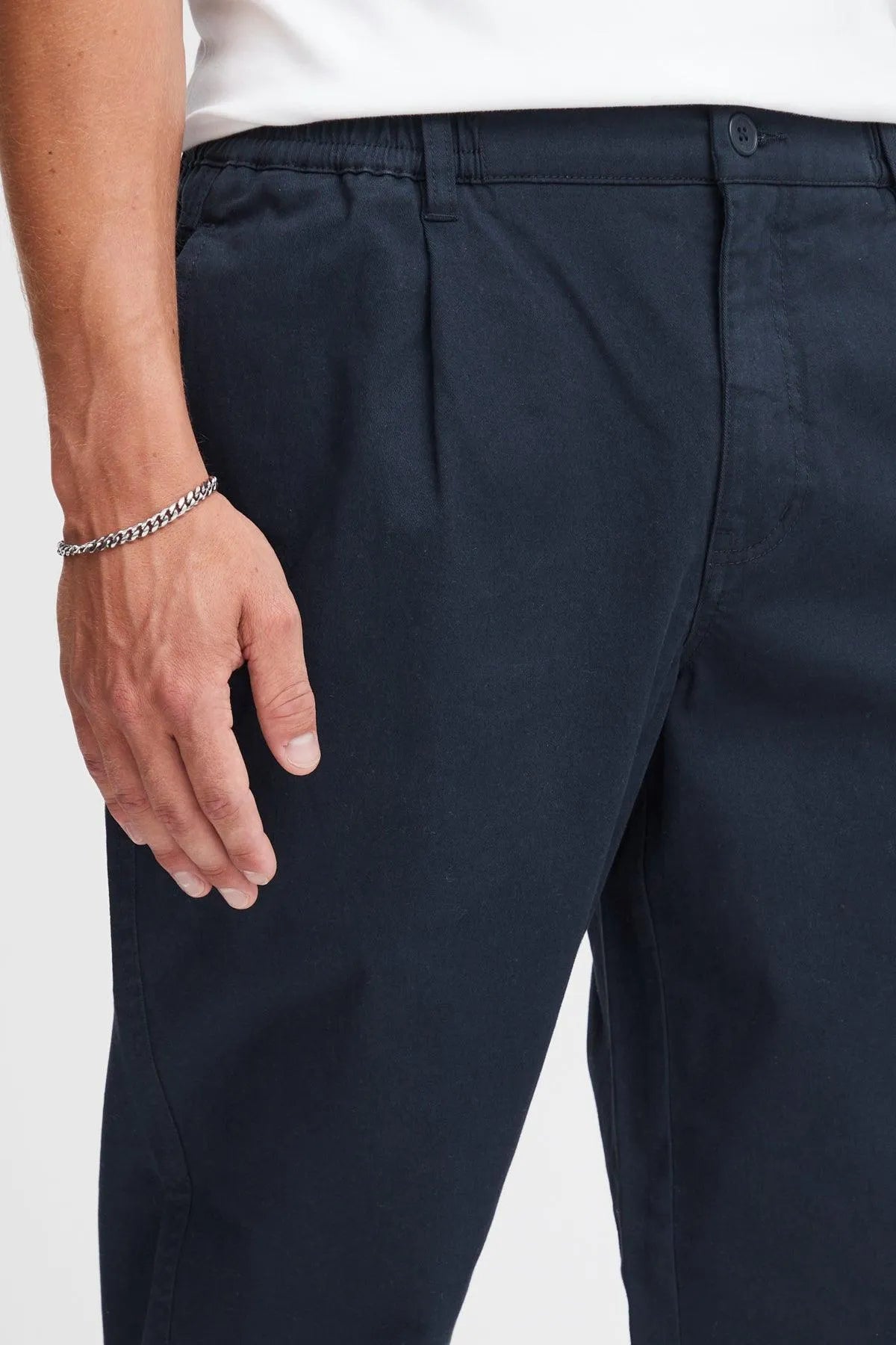 Pantalón !Solid Gioele Dylan Insignia Blue - ECRU