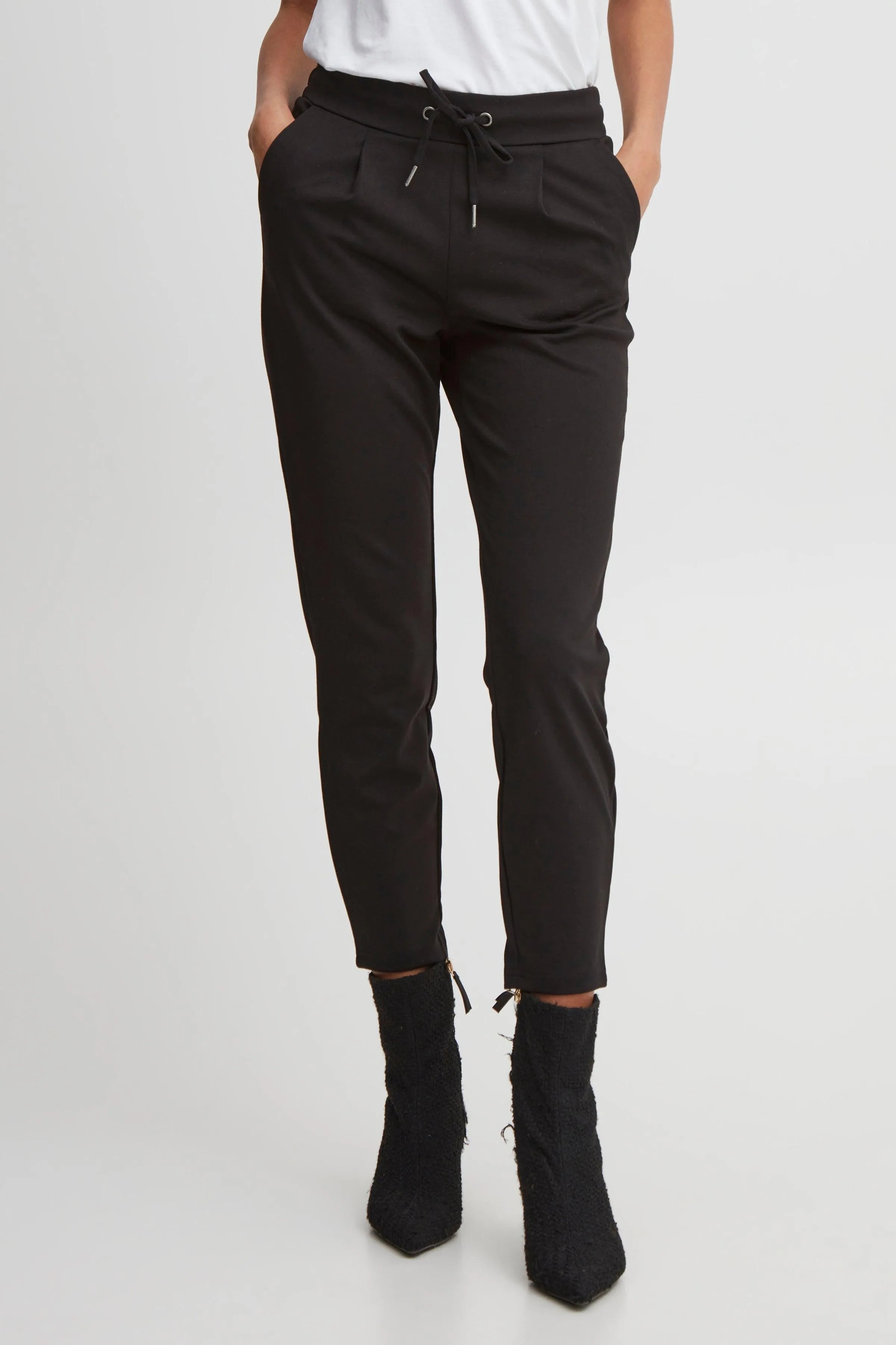 Pantalones B.Young Rizetta Cropped Black - ECRU