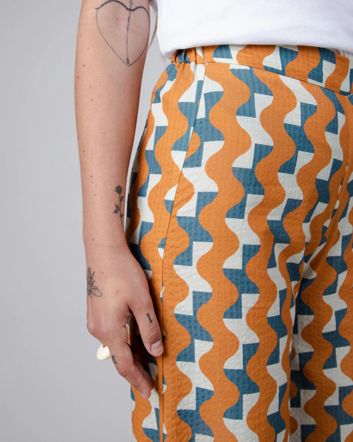 Pantalones Brava Fabrics Big Tiles Ochre - ECRU