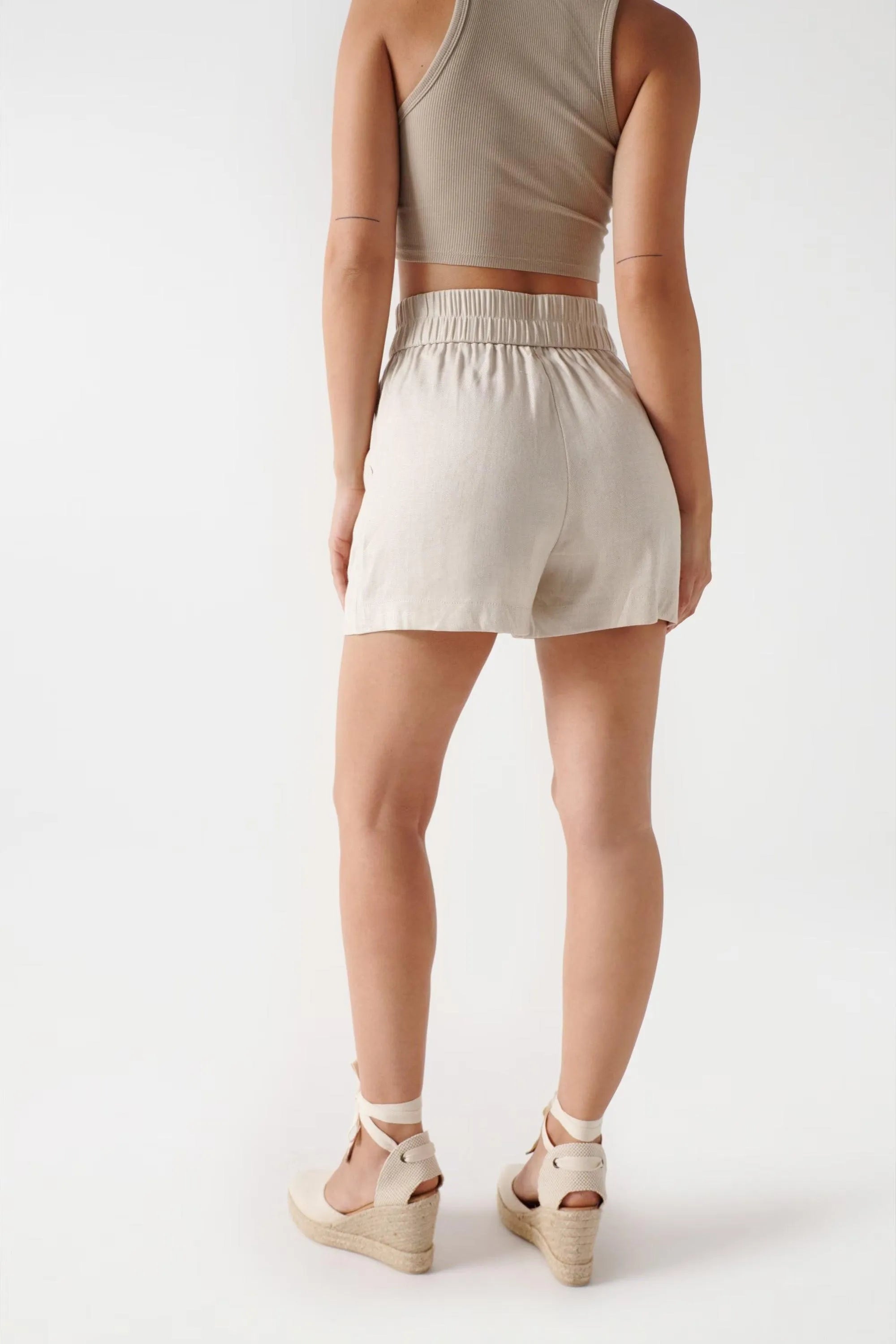 Pantalones Cortos de Lino Salsa Jeans - ECRU