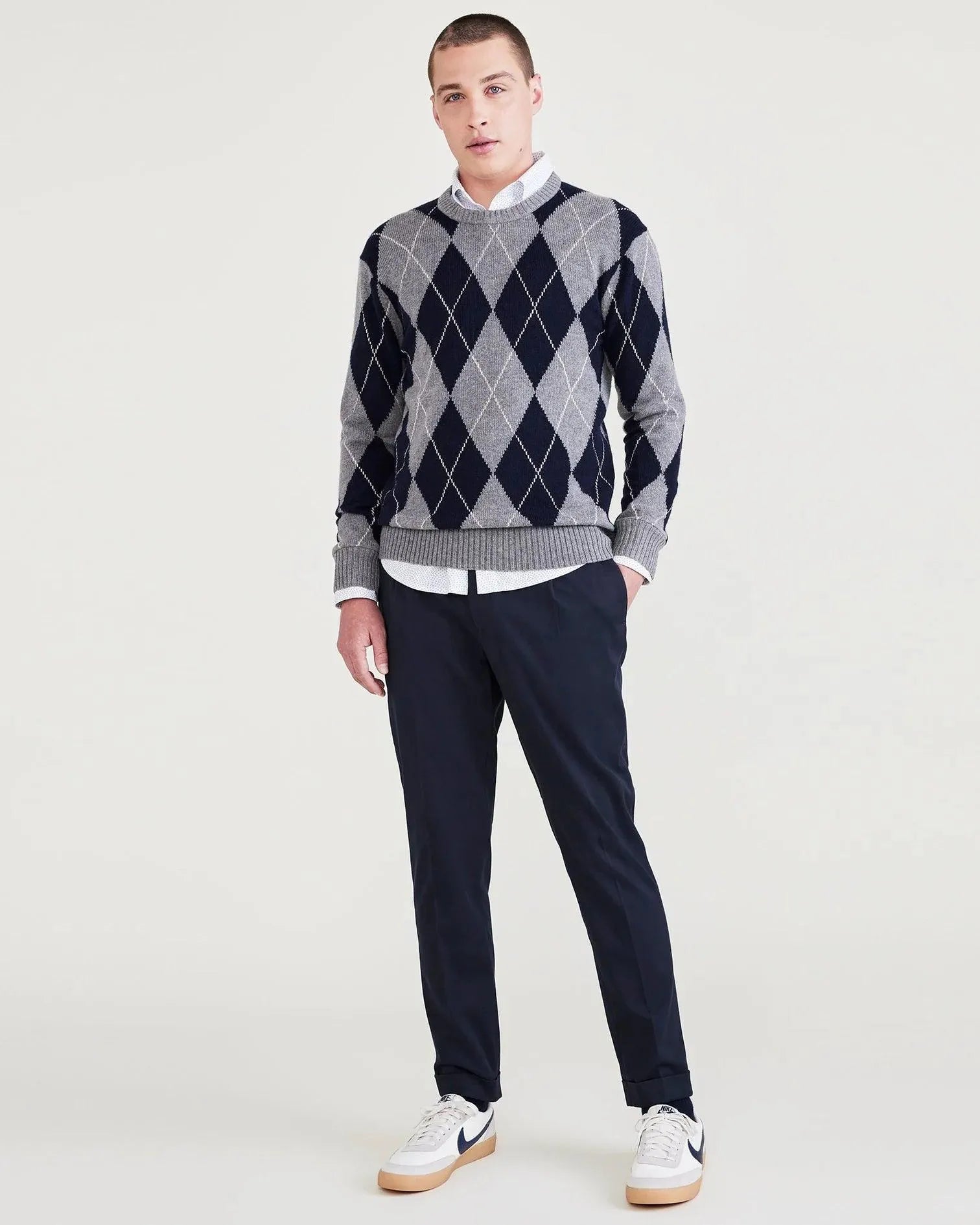 Pantalones Dockers Refined Pull On Slim Tapered Navy Blazer - ECRU