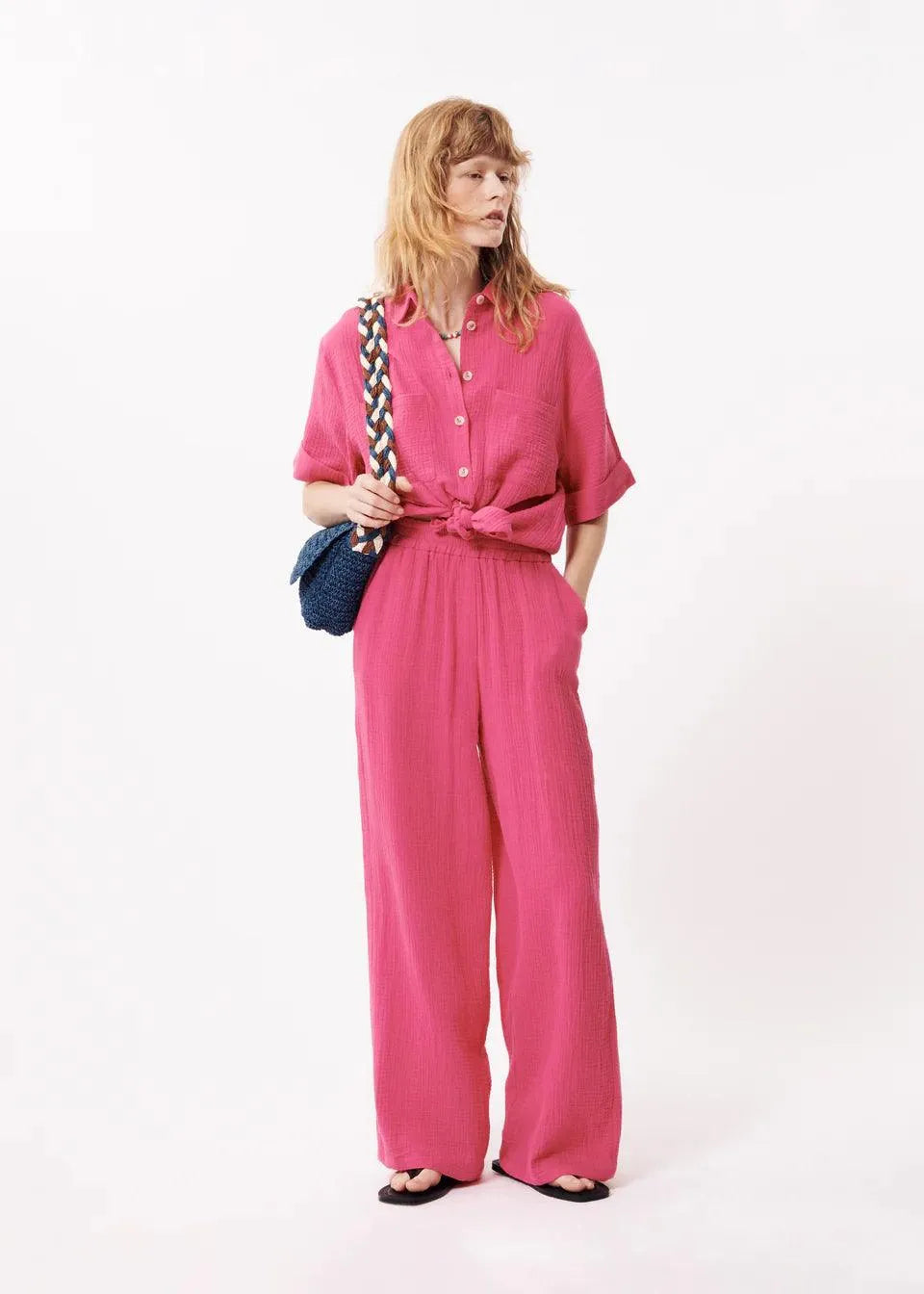 Pantalones FRNCH Aymie Fuchsia - ECRU