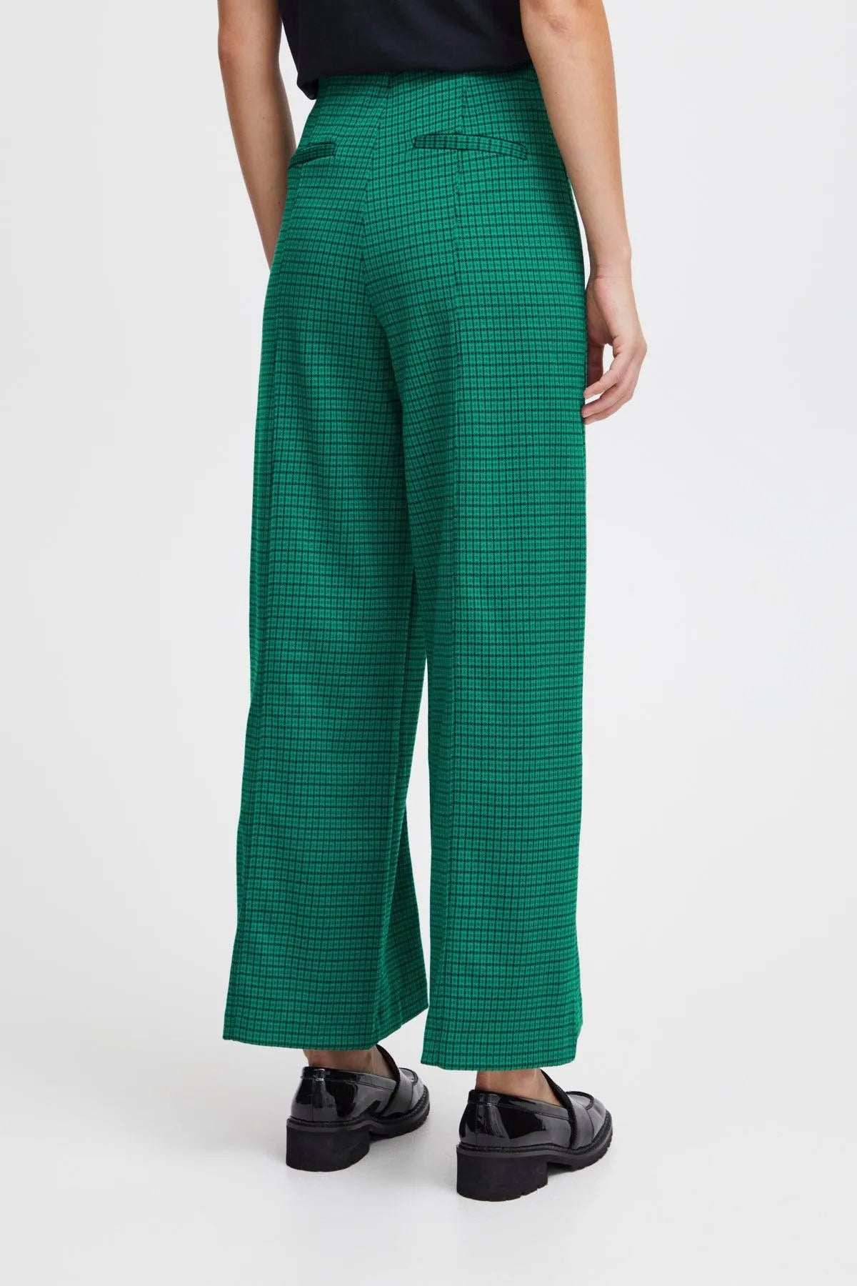 Pantalones ICHI Kate Cameleon Cadmium Green - ECRU