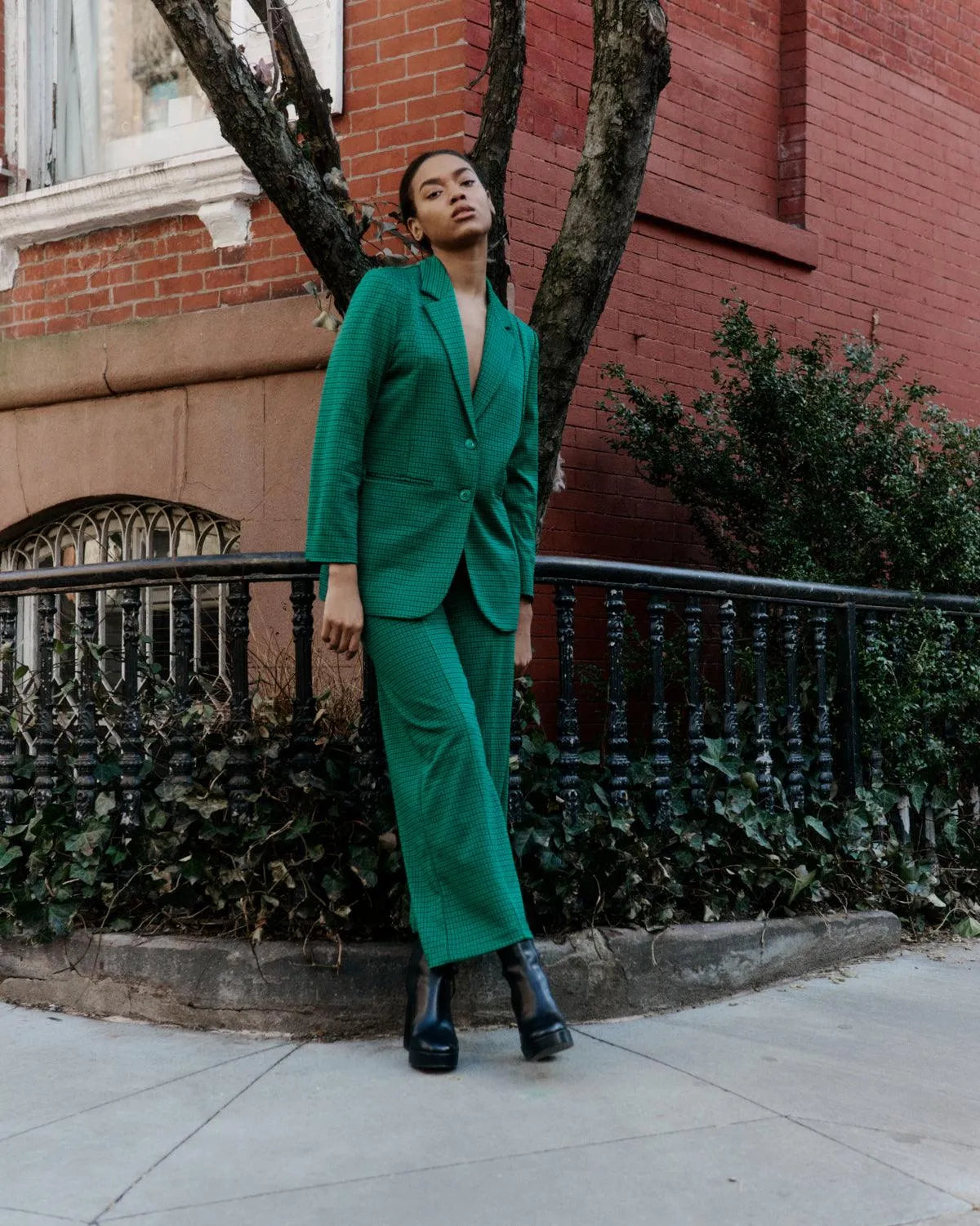 Pantalones ICHI Kate Cameleon Cadmium Green - ECRU