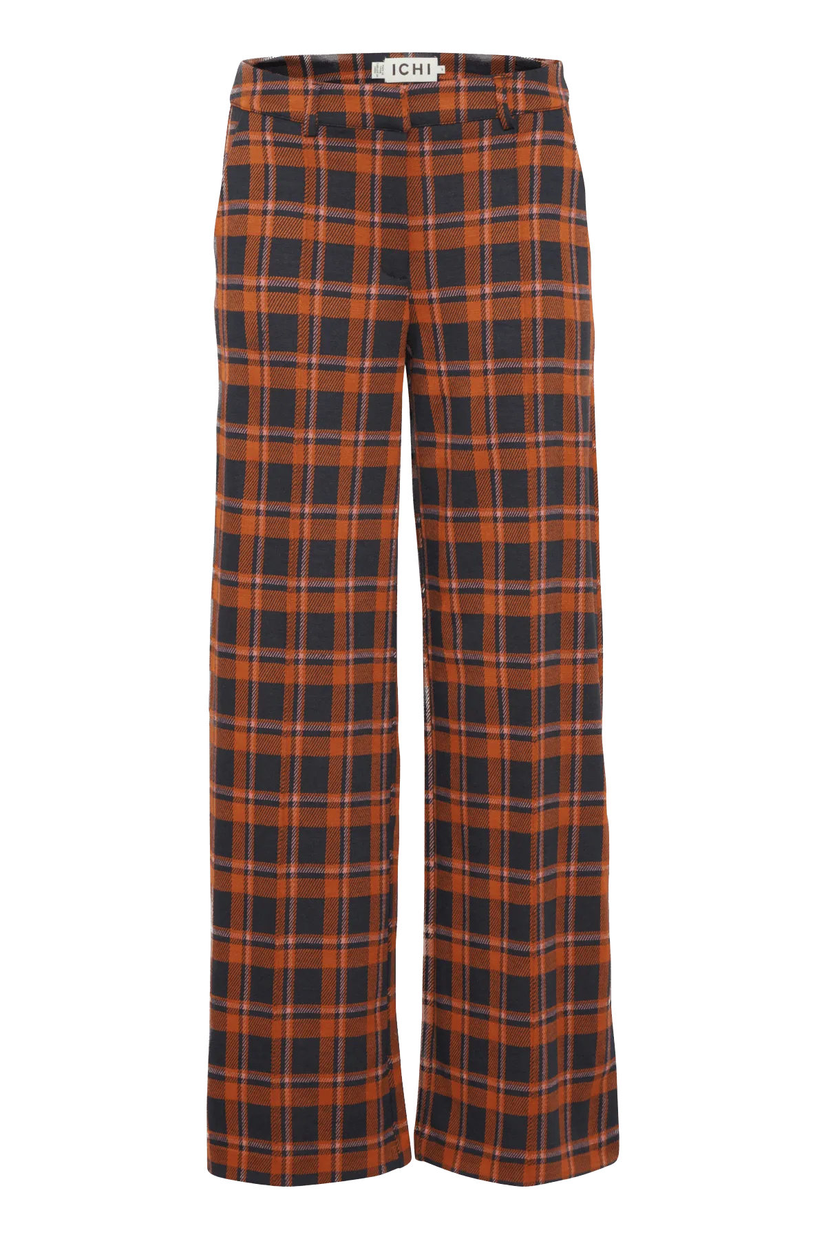 Pantalones ICHI Kate Checko Total Eclipse - ECRU