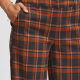 Pantalones ICHI Kate Checko Total Eclipse - ECRU