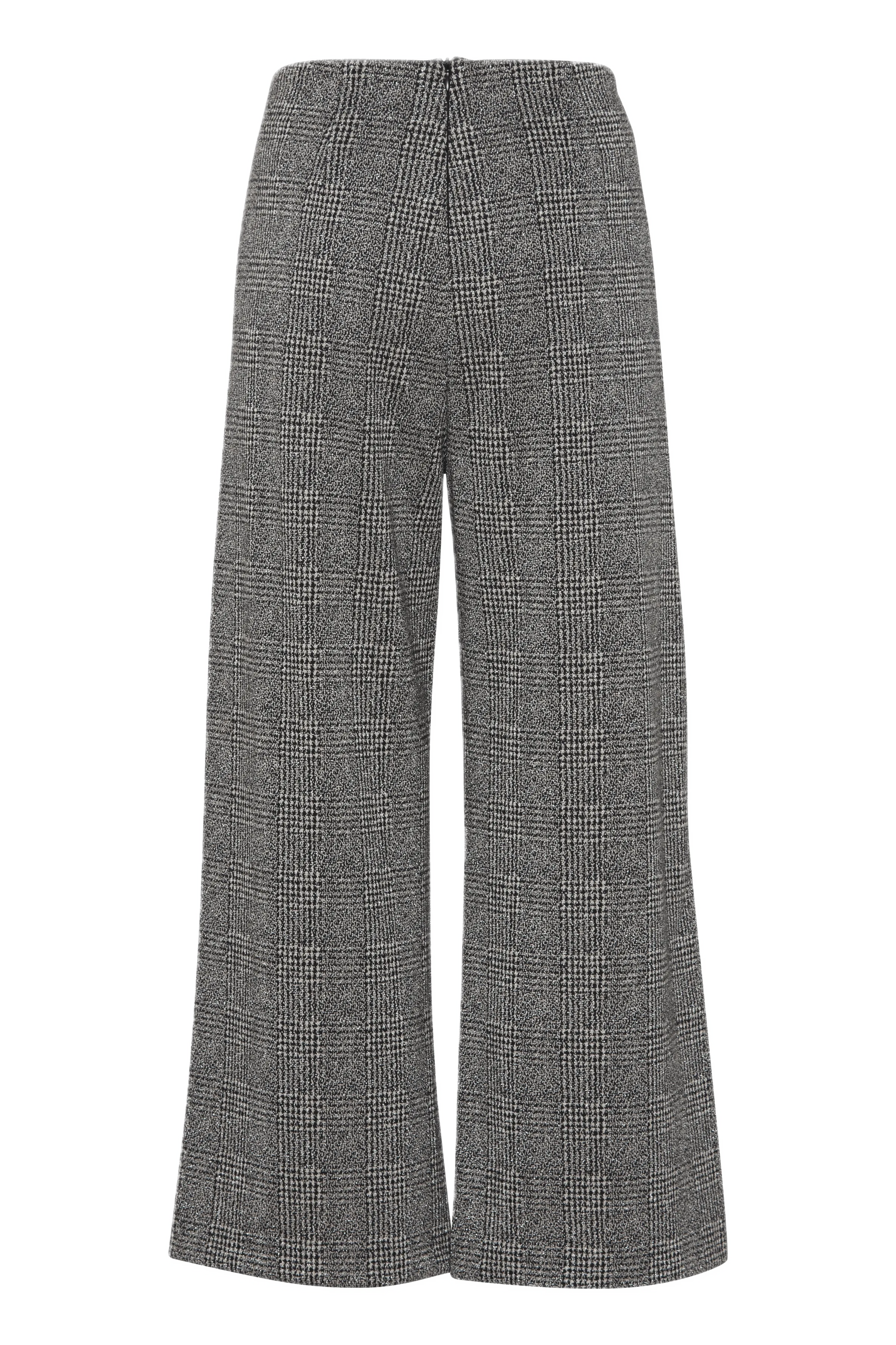 Pantalones ICHI Kate Lurex Mixture Wide Black - ECRU