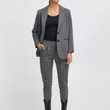 Pantalones ICHI Kate Structure Black - ECRU