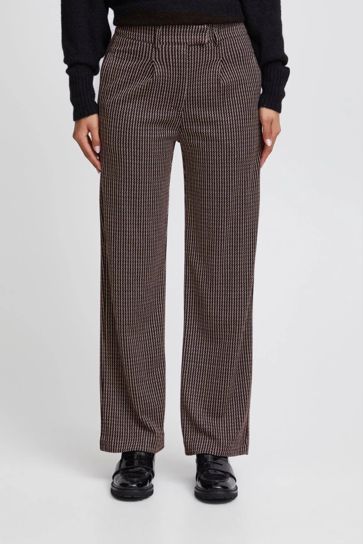 Pantalones ICHI Kate Structure Port Royale - ECRU