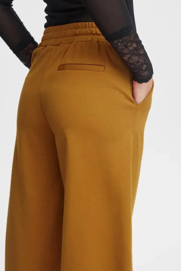 Pantalones ICHI Kate Wide Cathay Spice - ECRU