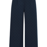 Pantalones ICHI Kate Wide Print Dot Total Eclipse - ECRU