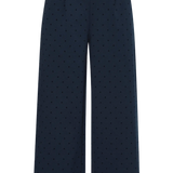 Pantalones ICHI Kate Wide Print Dot Total Eclipse - ECRU