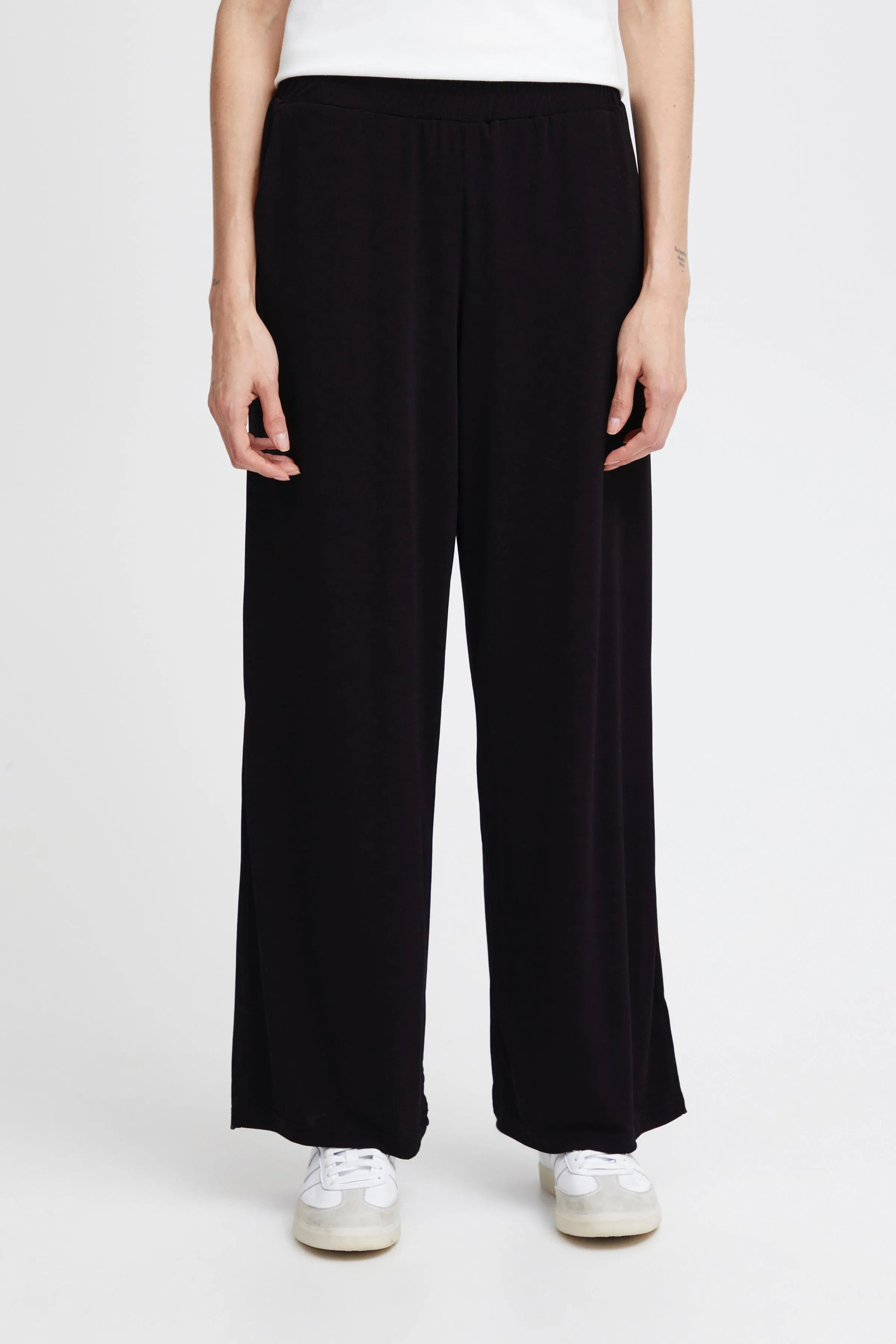 Pantalones ICHI Lima Black - ECRU