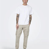 Pantalones Only&Sons Cargo Cam Silver Lining - ECRU