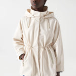 Parka Salsa Corta con Capucha - ECRU