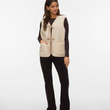 Chaleco Corto VERO MODA Oatmeal Claro