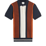 Polo Ben Sherman de Punto a Rayas Verticales Dark Navy - ECRU