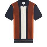 Polo Ben Sherman de Punto a Rayas Verticales Dark Navy - ECRU