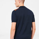 Polo Ben Sherman de Punto a Rayas Verticales Dark Navy - ECRU