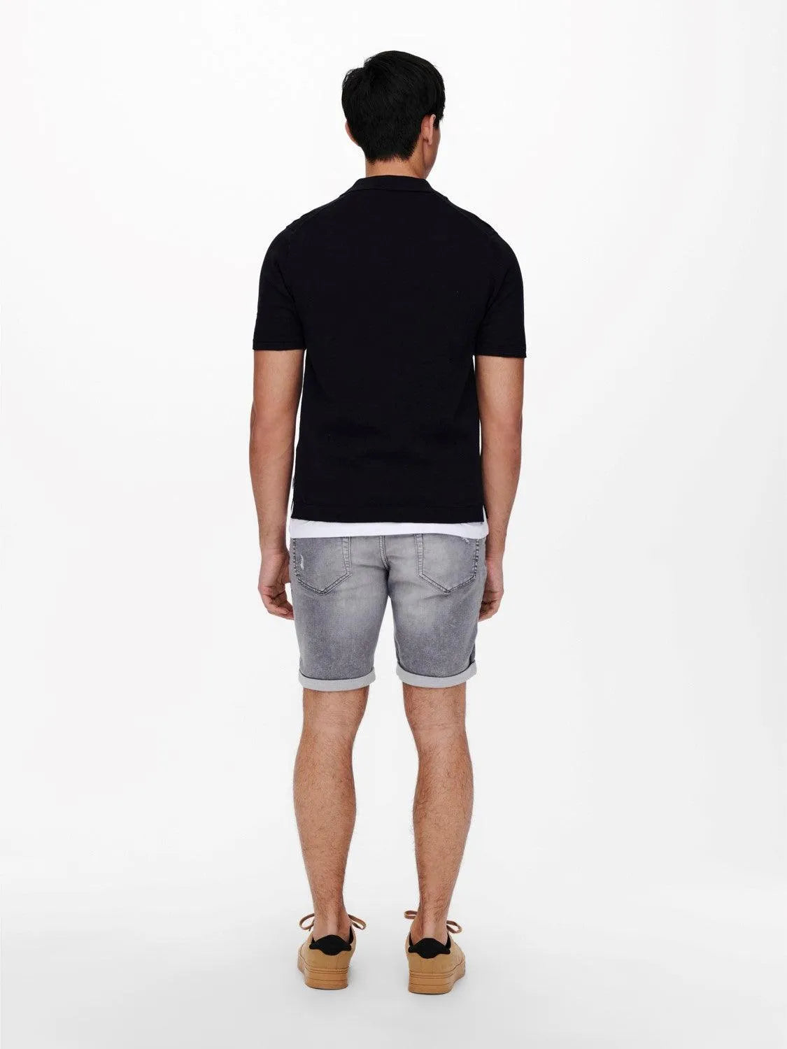 Polo de Punto Only & Sons Ace Slub Dark Navy - ECRU